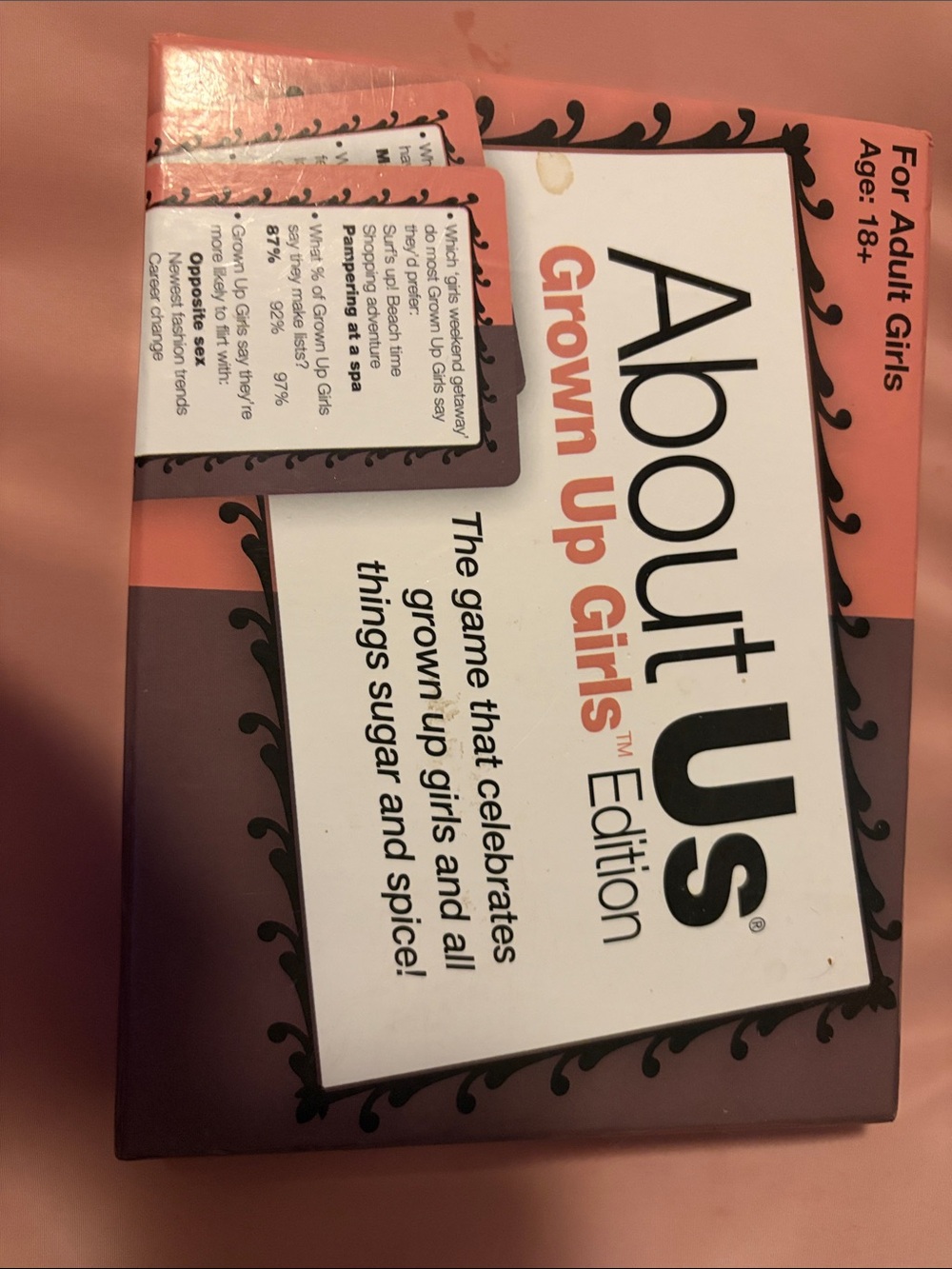 About Us Grown Up Girls Edition Party Game - Pink & brown